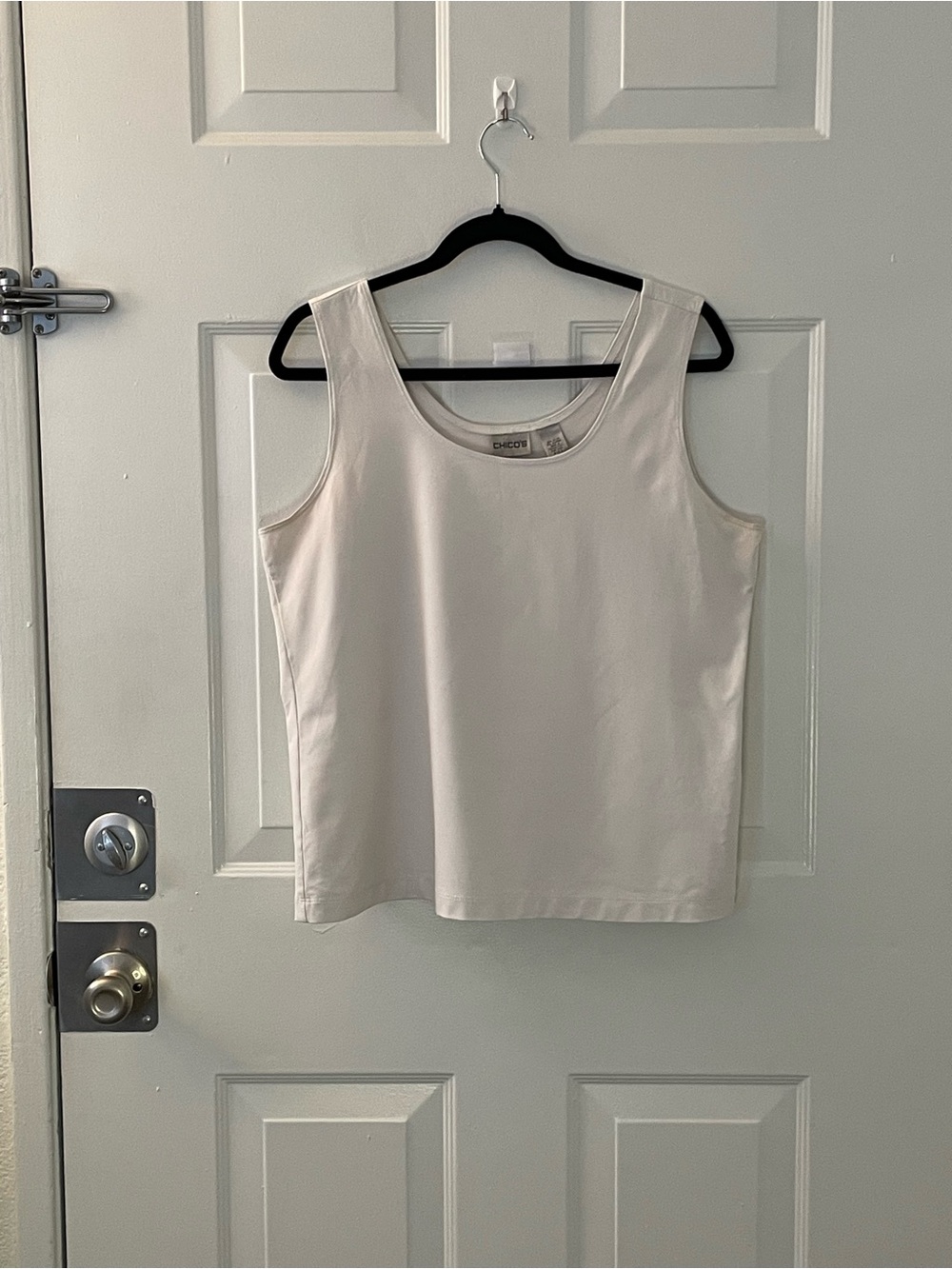 Chico's Scoop Neck Tank Top in Light Cream